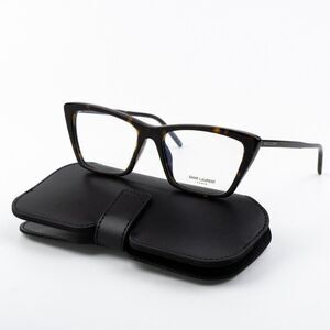 NEW Saint Laurent SL737 MICA THIN OPT 002 Dark Havana Cat Eye Unisex Eyeglasses